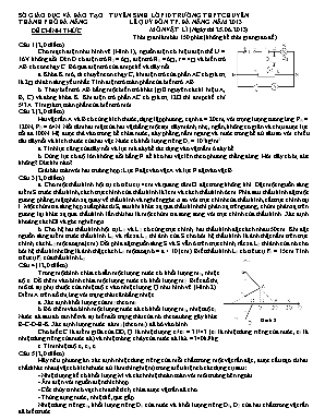 Đề thi tuyển sinh Lớp 10 THPT chuyên Lê Quý Đôn môn Vật lý - Năm học 2013-2014 - Sở giáo dục và đào tạo TP. Đà Nẵng